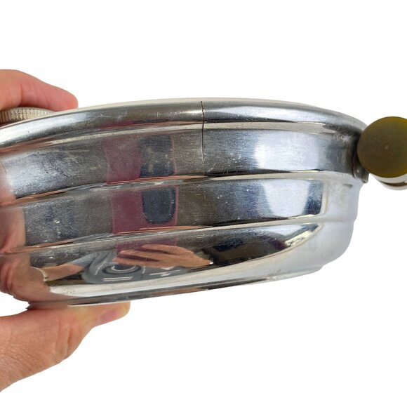 Bartsch Chrome Base Vtg Little Boy Blue 1940s Food Warmer Dish Bakelite Handles - Picture 2 of 6